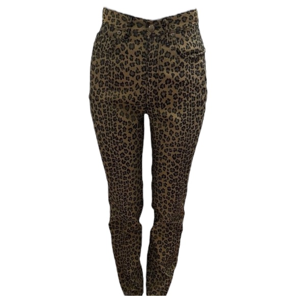 VTG 90s FENDI Zucca Leopard High Waist Straight Crop Jeans Pants ASO Bella Hadid - Picture 6 of 16